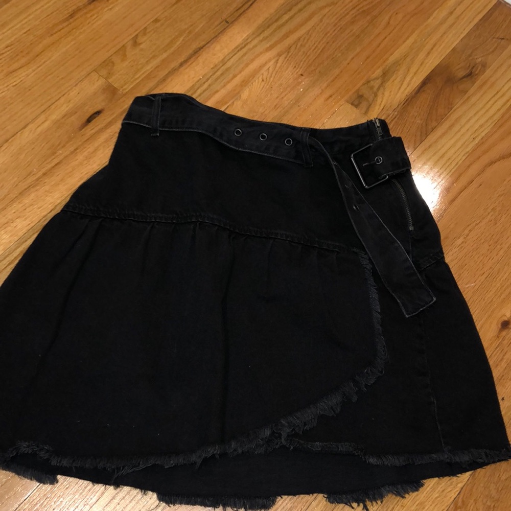 Zara black denim skirt